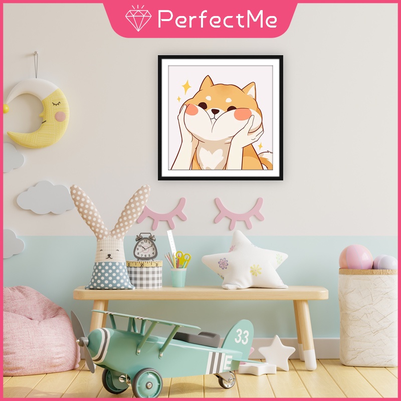 Bộ Tranh Đính Đá Tự Làm Họa Tiết 1 Chú Chó Kích Thước 30x30cm