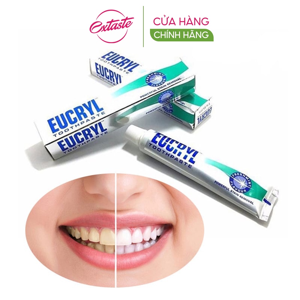 Kem đánh răng trắng sáng Eucryl Toothpaste tái tạo men răng 50ml