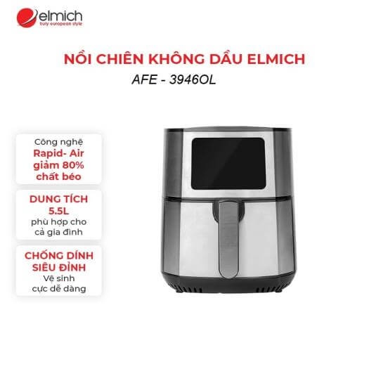 Nồi Chiên Không Dầu Elmich AFE-3946OL 5.5 Lít