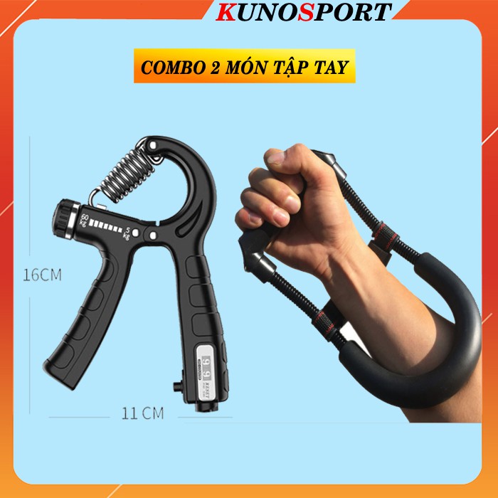 Combo 2 Món Dụng cụ tập cổ tay chữ U cao cấp và kìm tập tay KUNO SPORT