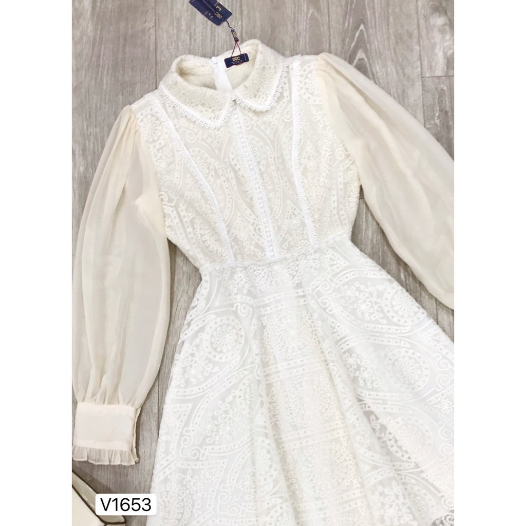 Váy ren xòe họa tiết V1653 - ĐẸP SHOP DVC ( Ảnh mẫu và ảnh trải sàn do shop tự chụp ) | BigBuy360 - bigbuy360.vn
