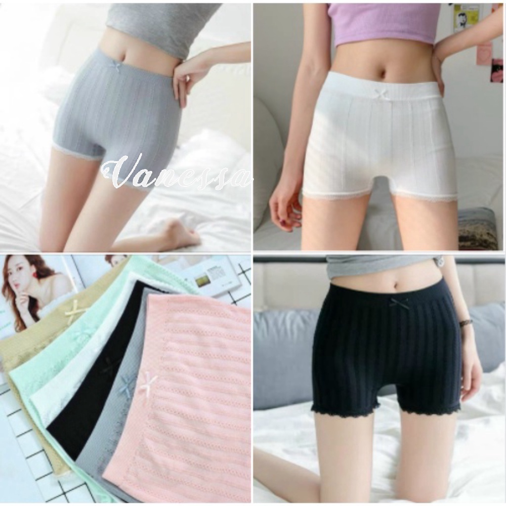 Quần lót mặc trong váy Vanessa Stylish chất gân tăm có nơ nhẹ sang chảnh lịch sự (kèm túi Zip)