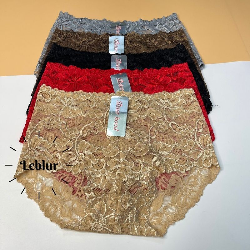 Quần lót ren xuyên thấu cao cấp Thái Lan, chip Sisterhood co dãn cạp cao 1297, Leblur