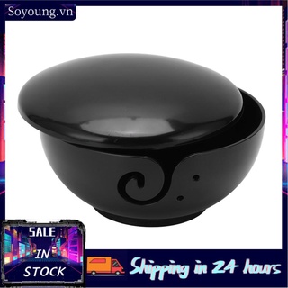 Soyoung Yarn Bowl with Lid Durable Plastic Glossy Surface Exquisite Texture Keep Clean Knitting for Crochet Wool Ball