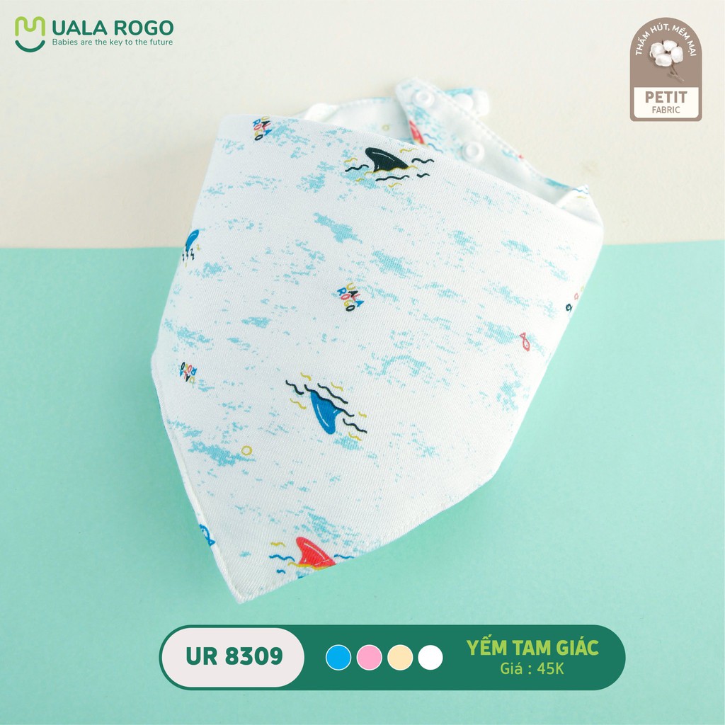 Yếm tam giác UALA &amp; ROGO sợi tre 2 cúc mỏng Size 0-2Y [ UalaRogo ]