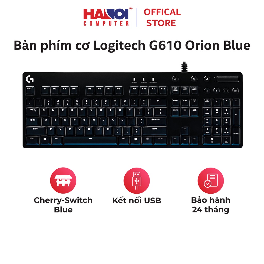Bàn phím cơ Logitech G610 Orion Blue (USB/Led trắng/Cherry Blue switch) dễ dàng tùy chỉnh phím bấm