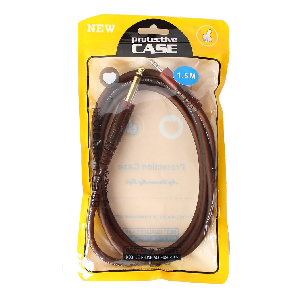 Dây tín hiệu 1 đầu 3.5mm ra đầu 6 ly  Y18 dài 1,5 mét hàng xịn chất lượng cao