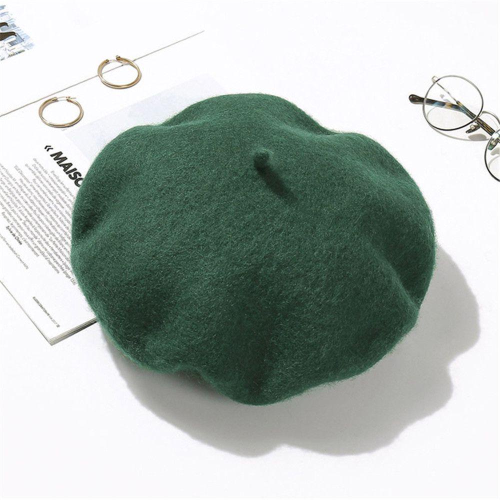 KAREN Mũ Beret Len Giữ Ấm Thời Trang Mùa Đông Theo Phong Cách Pháp