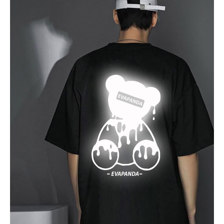 Áo Thun, Áo Thun Tay Lỡ Phom Rộng Unisex In Logo Gấu Sơn, In Decal Phản Quang Siêu Đẹp