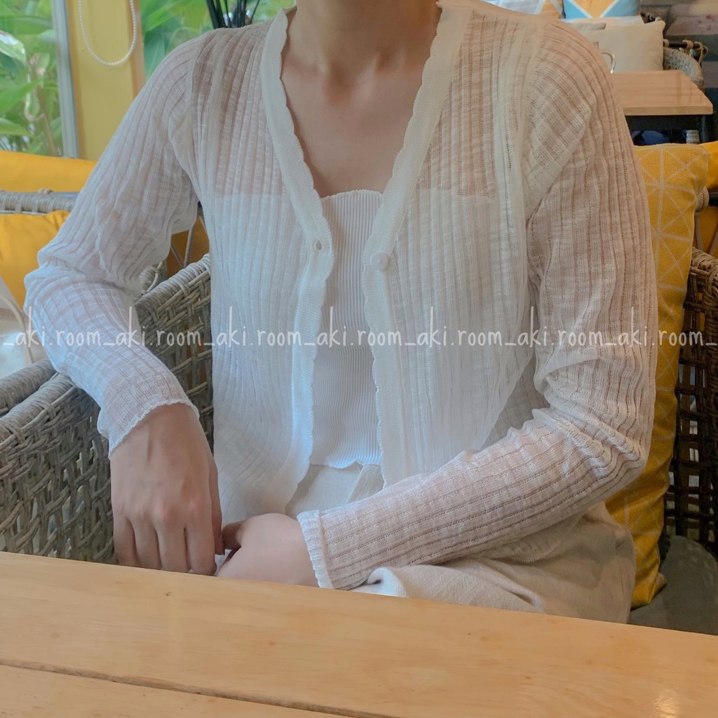 Áo cardigan mỏng một khuy cổ V | BigBuy360 - bigbuy360.vn