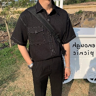 Sơ mi nam tay lỡ chỉ nổi