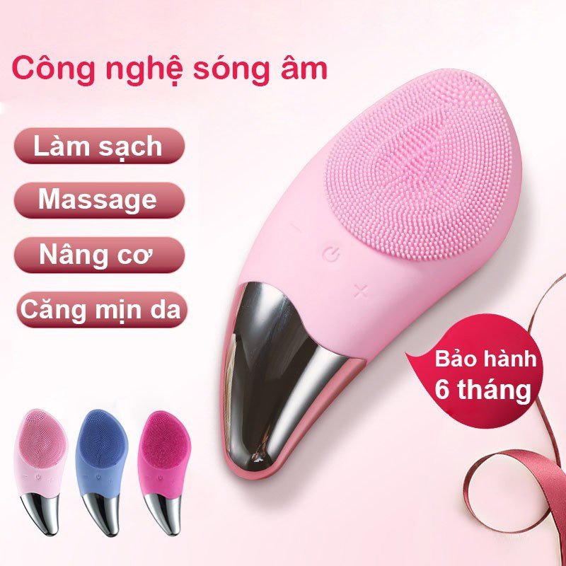 Máy rửa mặt massage nâng cơ XPX7, máy rửa mặt rung sóng âm máy rửa mặt nội địa Trung mặt silicon mềm chống nước RM03