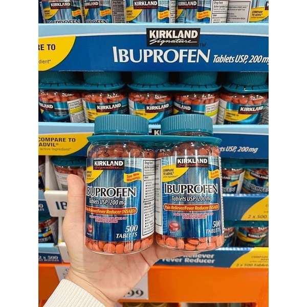 Viên uống giảm đau hạ sốt Kirkland Ibuprofen 200mg 500 viên