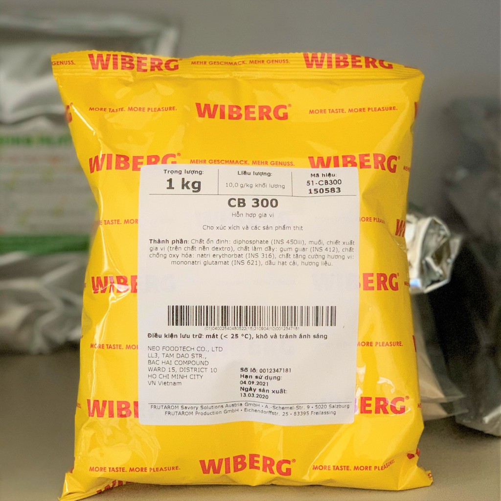Gia vị xúc xích Đức CB300 - Túi 200gr, 1kg - Tạo mùi vị đặc trưng của xúc xích