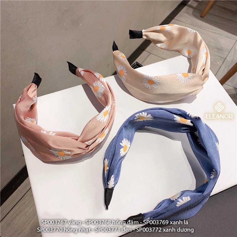 Băng đô tóc nữ Eleanor Accessories vải xoắn họa tiết hình bông hoa phụ kiện tóc 3767