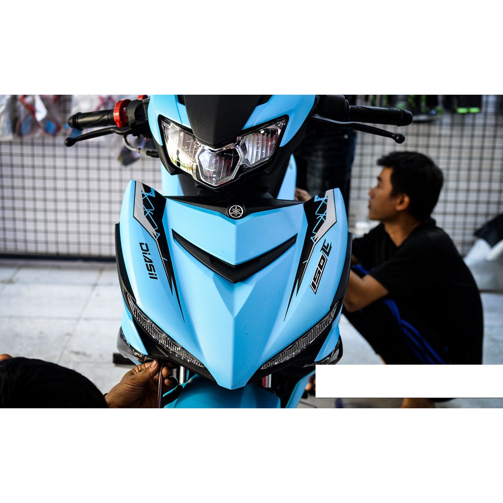 Tem trùm exciter 150 xanh ngọc đen mẫu mới, độ team trùm decal xe máy ex dán đời 2015-2020