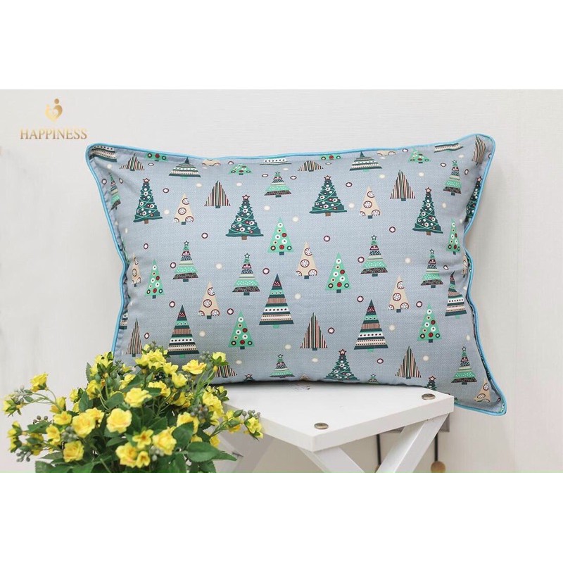 Gối Trẻ Em Happiness [MỀM - MÁT] Chất Liệu 100% Cotton Hàn Quốc, Cho bé trai, bé gái Kích thước 35x50cm, hàng chính hãng