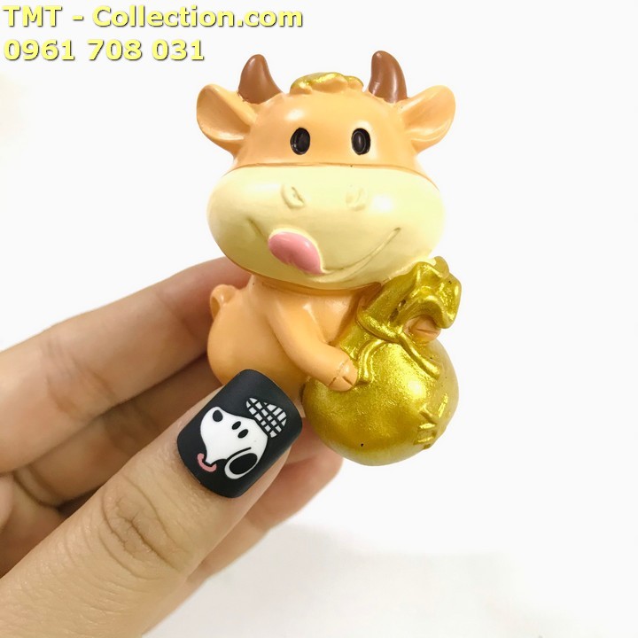 Tượng Nhựa Con Trâu Cute. kích thước 4x5.5cm - SP005050