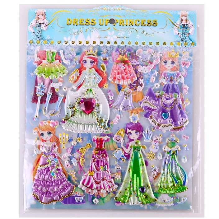 Set Sticker 3D hình dán công chúa dạ hội Fesson