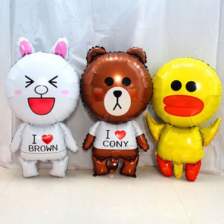 Bong bóng hình size 80cm THỎ CONY, GẤU BROWN, VỊT SALLY trang trí sinh nhật Phụ kiện trang trí sinh nhật happy birthday