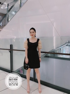 Bigsize Đầm tay lưới phối ren D211