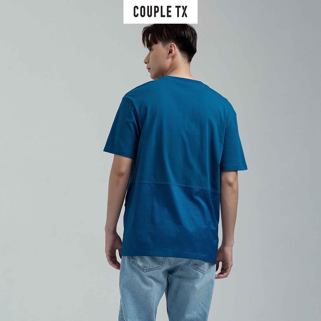 Áo Thun Nam Couple TX Phối Dù Nửa Thân MTS 1164