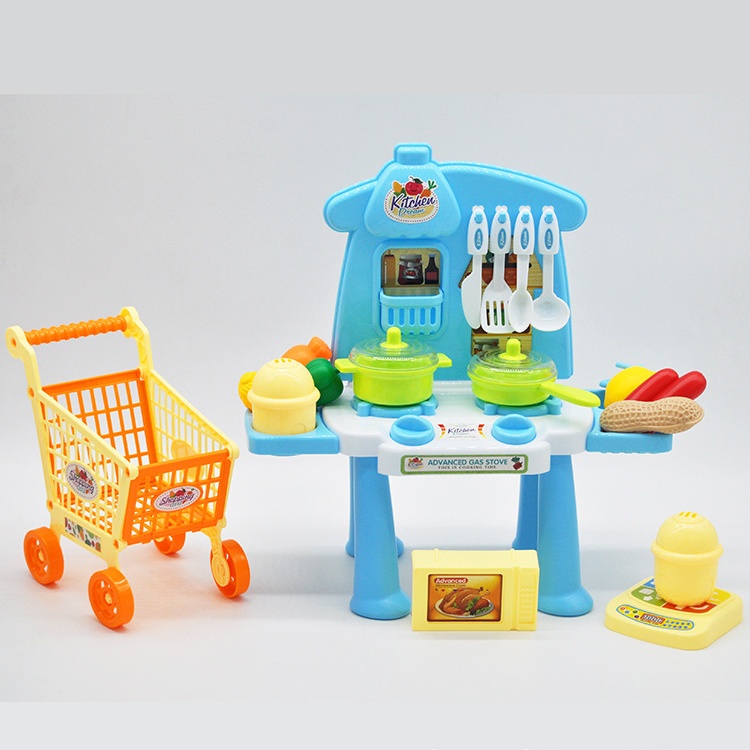 Bộ đồ chơi nhà bếp kèm xe đẩy siêu thị Kitchen Dream cho bé trai và bé gái