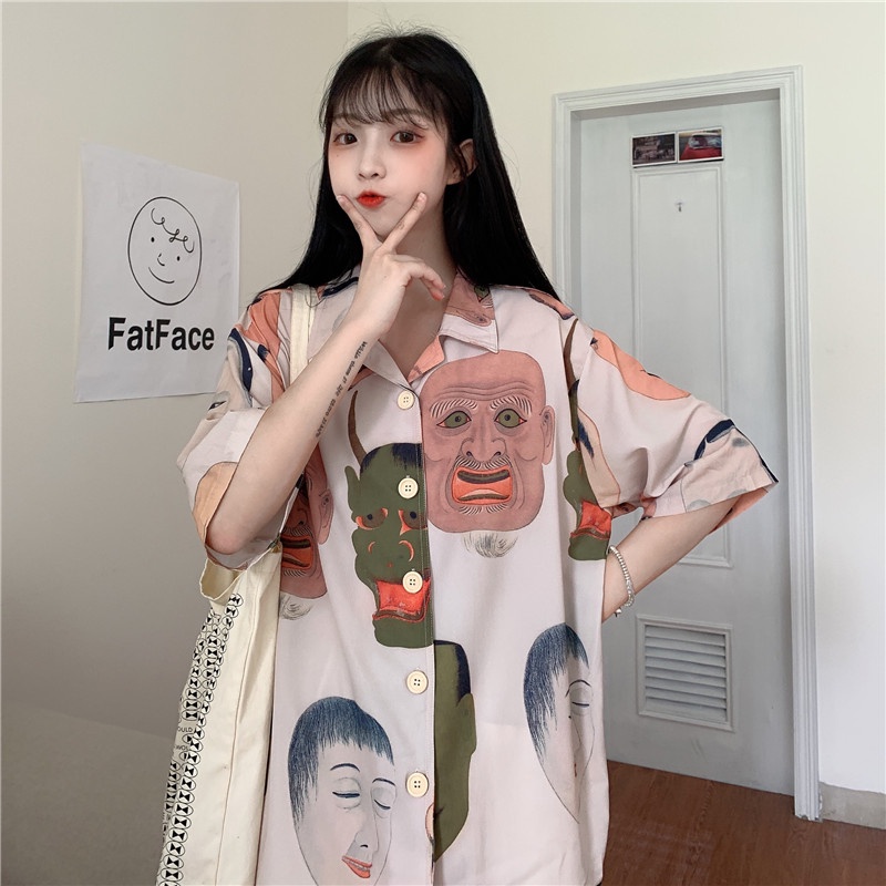 NRVP Áo Sơ Mi Dáng Rộng Thời Trang Hàn Quốc Cá Tính Cho Nữ