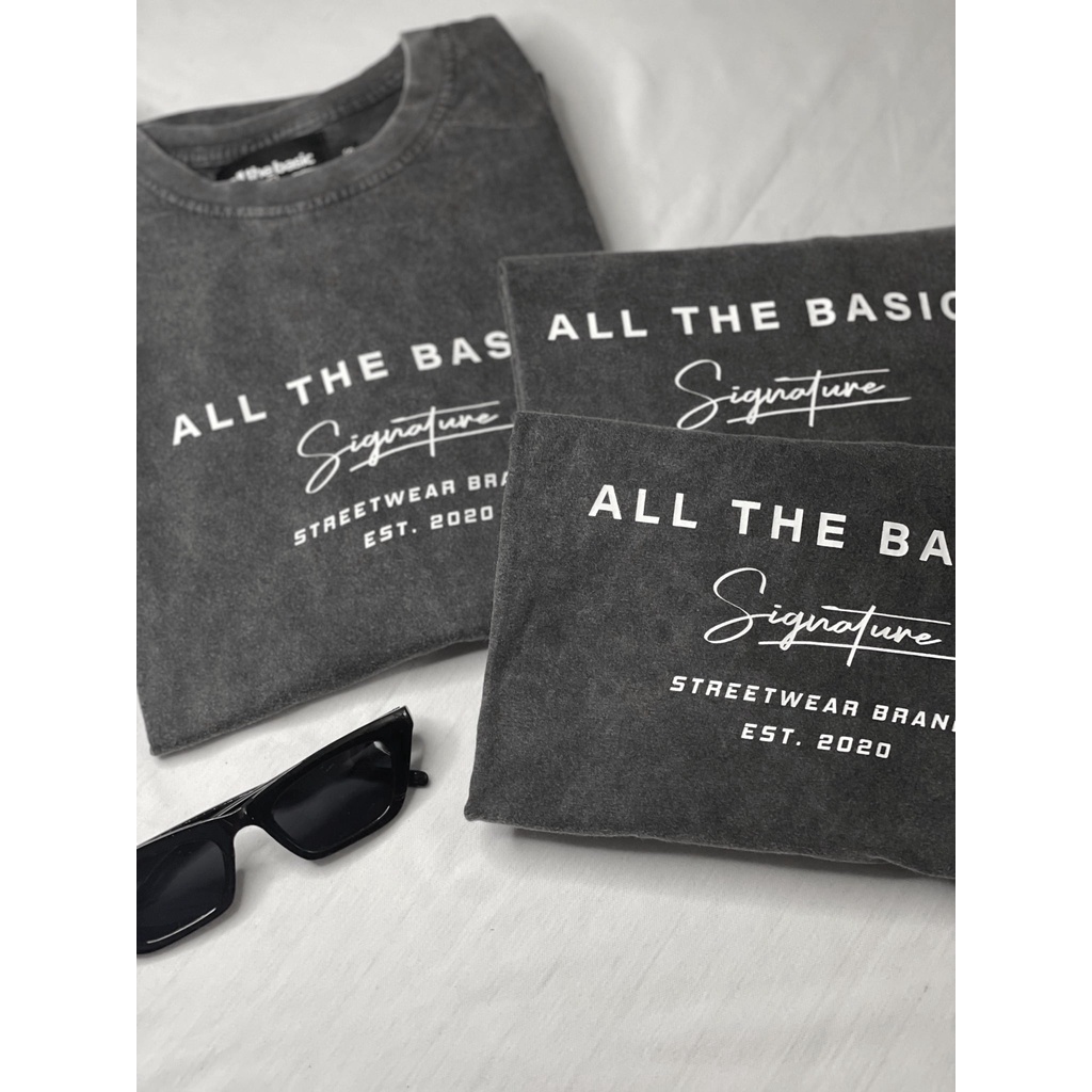 Áo thun all the bas.ic, vải cotton xịn, unisex, đen và wash