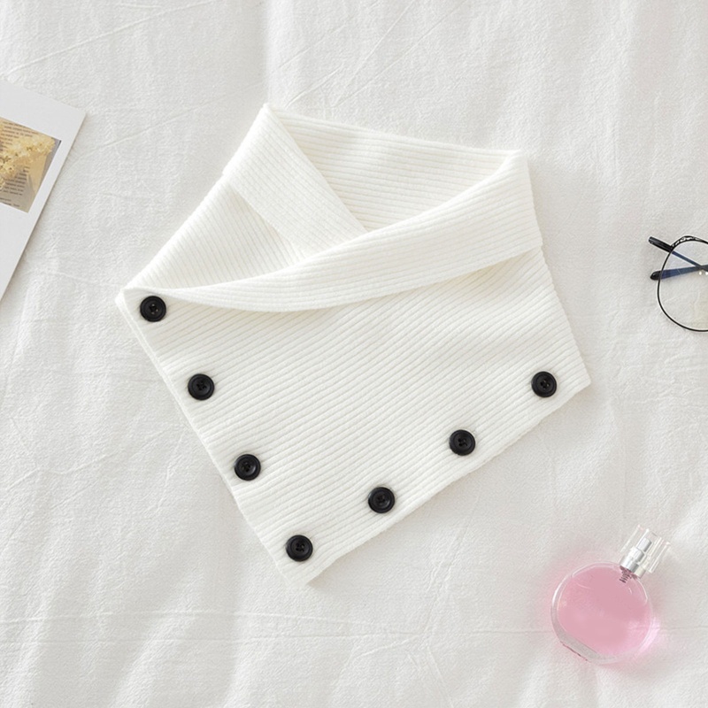 Khăn Choàng Cổ Giả Dệt Kim Màu Sắc Trơn Chống Gió Thời Trang Mùa Đông Cho Nữ