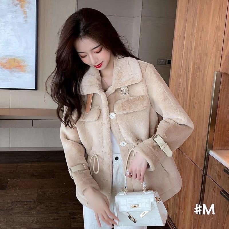 (Ảnh thật ) Áo khoác dạ lông rút eo | BigBuy360 - bigbuy360.vn