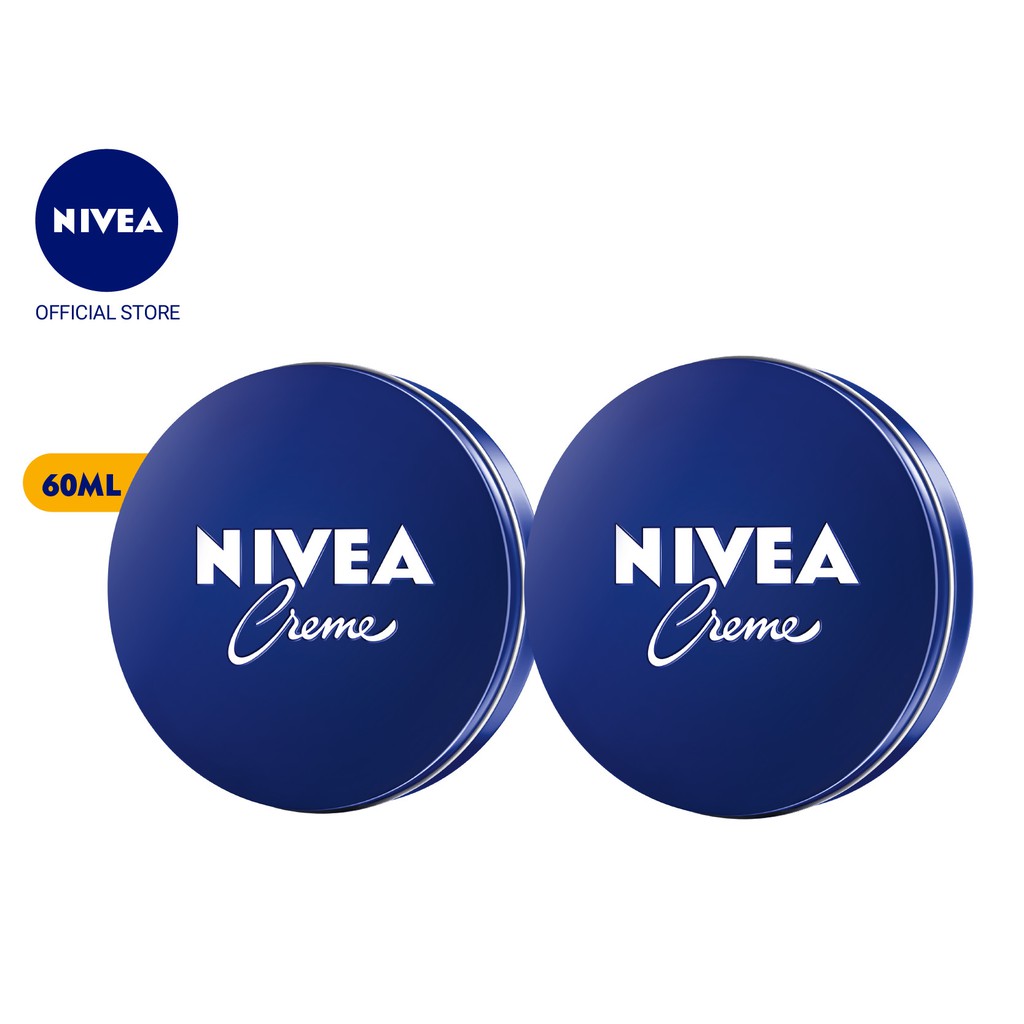 [Mã FMCGEF20 giảm 10% tối đa 20K đơn 150K] Bộ đôi Kem dưỡng ẩm da NIVEA Crème 60ml/hũ - 80102