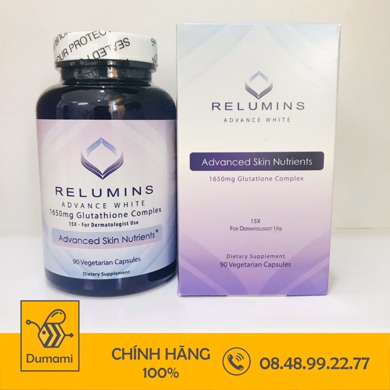 Viên uống trắng da Relumins Advance White 1650mg(15X) 90 viên của Mỹ