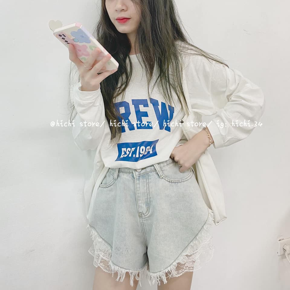 A021 Áo thun dài tay hè thu đông drew dáng rộng nam nữ, áo phông đen trắng Unisex form to cổ tròn tay bo trẻ trung