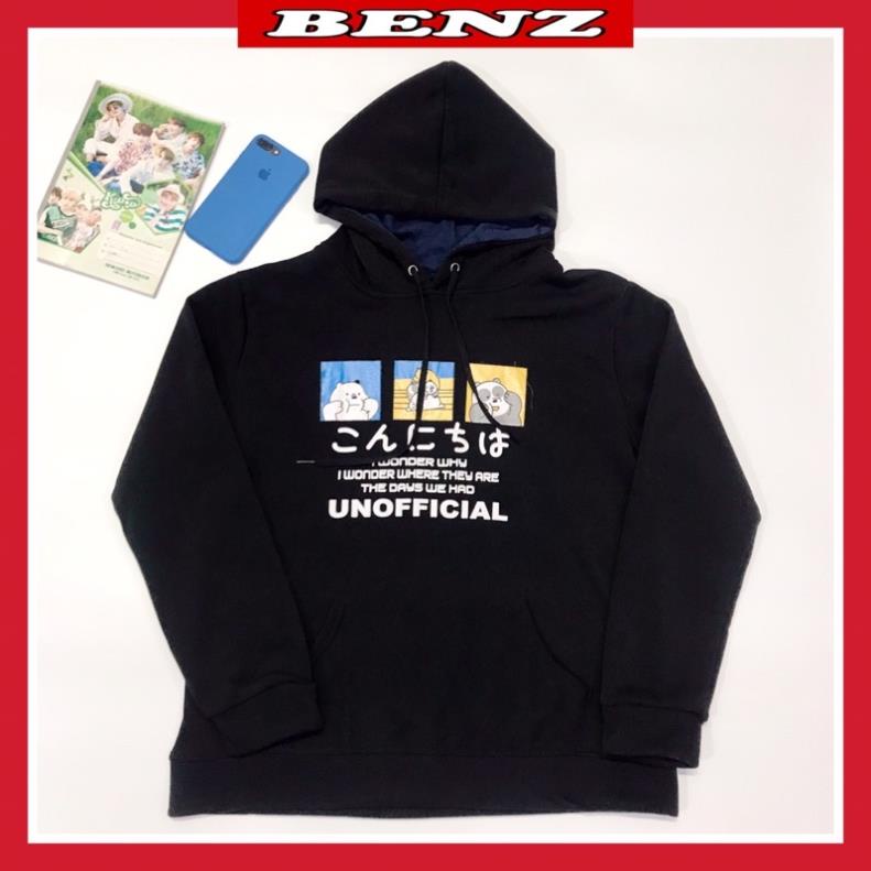 Áo nỉ hoodie nam nữ có mũ from rộng unisex chất nỉ ngoại hình in 3 chú gấu kute phong cách Hàn Quốc BZ 9991