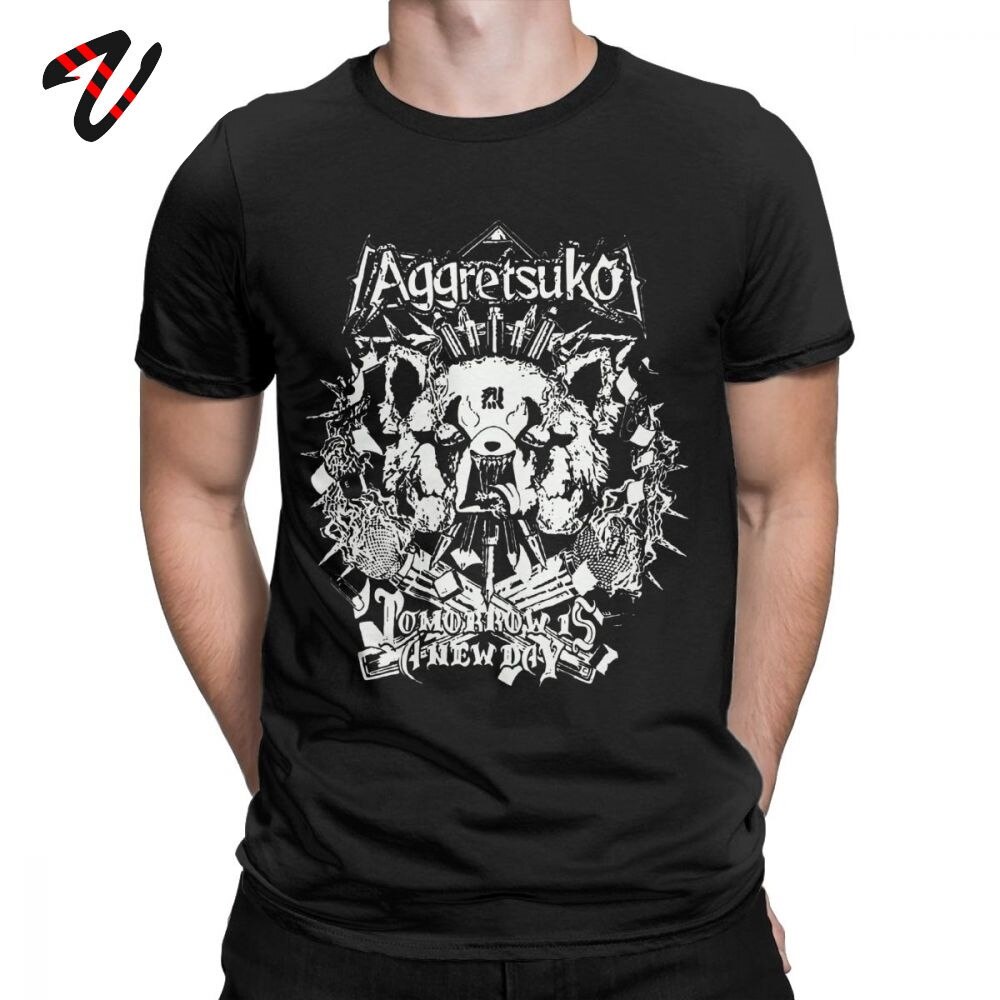 Áo Thun Cotton Tay Ngắn In Hình Gấu Trúc Đỏ Yogi Aggretsuko Tomorrow Is A Day Thời Trang Cho Nam
