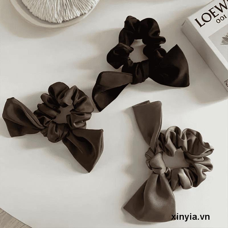 Dây Cột Tóc Satin Co Giãn Thắt Nơ Xinh Xắn Thời Trang Mùa Hè Cho Nữ