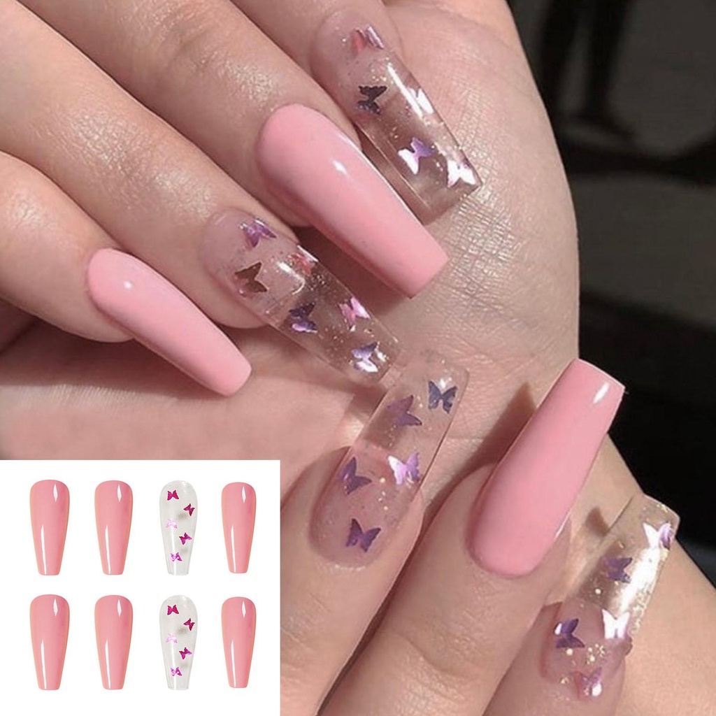 Hộp 24 Móng Tay Giả Che Phủ Toàn Diện Chuyên Dụng Cho Múa Ba Lê