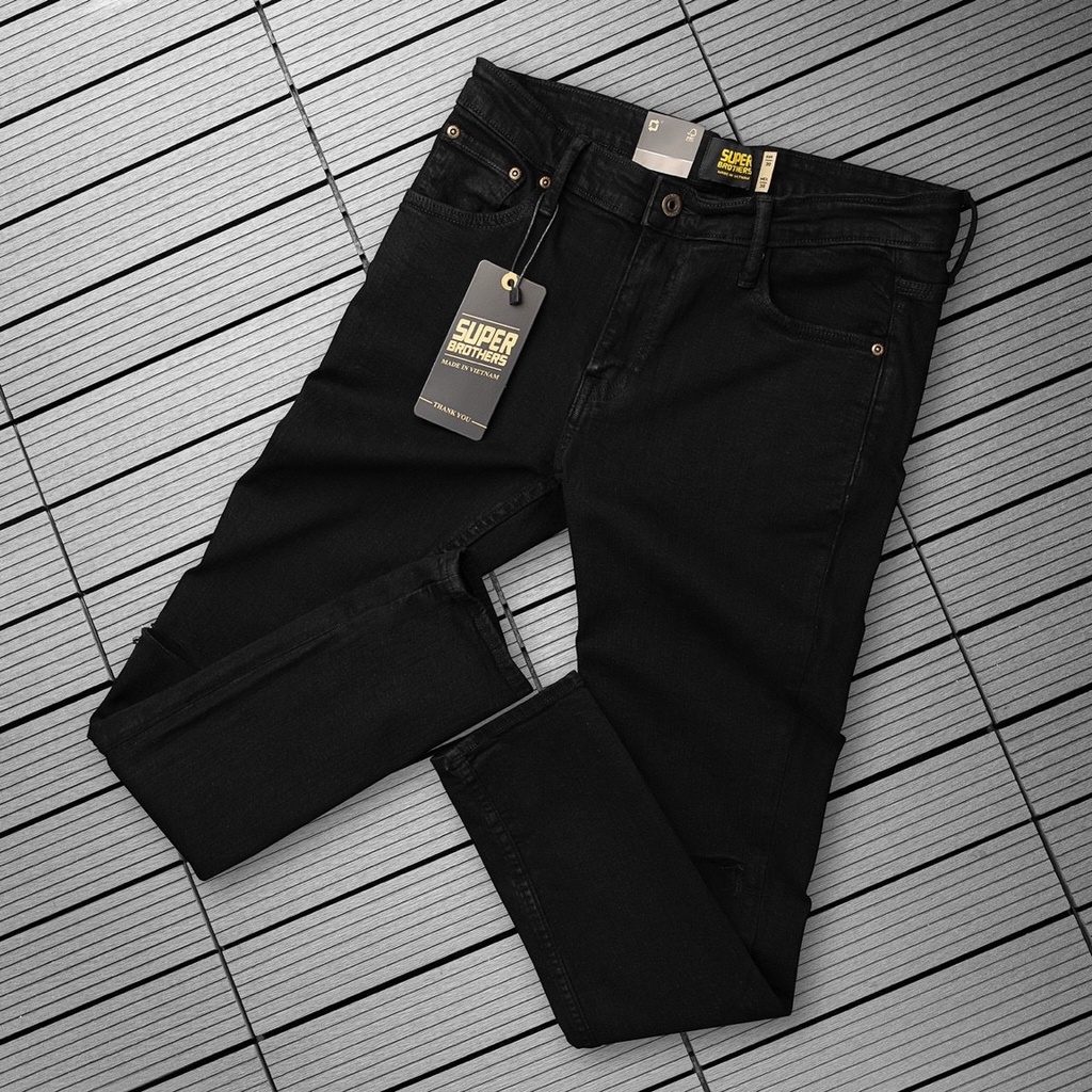 Quần Jean Đen Trơn Và Rách Gối