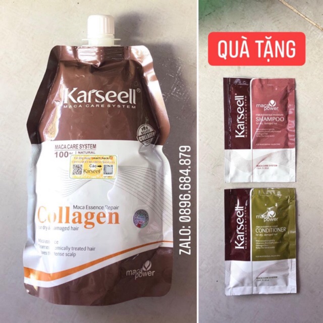 (Quà tặng 1 gội, 1 xả cho tóc hư tổn, xơ) KEM HẤP PHỤC HỒI COLLAGEN KARSEELL MACA CHÍNH HÃNG 500ML | BigBuy360 - bigbuy360.vn