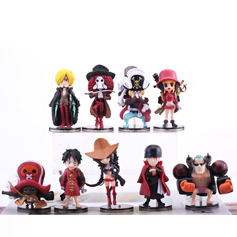 Phiên bản chiếu rạp của các nhân vật mô hình One Piece của Luffy, Zoro, Usopp, Sanji