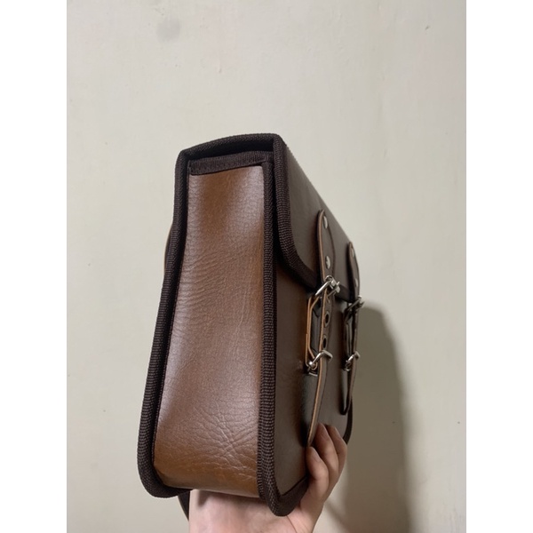 Túi da treo xe máy piaggio, túi treo ze máy classic cao cấp vạt chéo