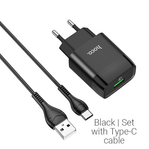 ⚡NowShip⚡ Bộ Sạc Nhanh 18W Hoco C72Q 3A Type C Micro USB PVC An Toàn Cho Samsung Huawei Xiaomi Oppo Android Chính Hãng