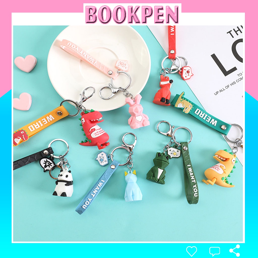 Móc khóa cute treo balo xe máy đẹp tạo hình khủng long dễ thương cho các cặp đôi