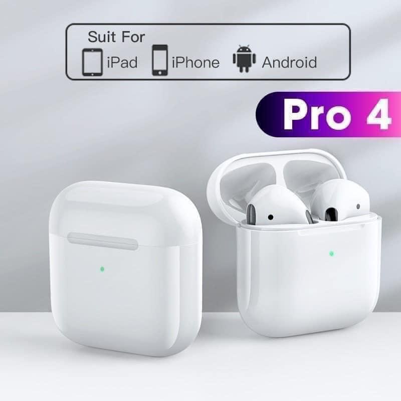 Hàng chính hãng-Tai Nghe Bluetooth Pro 4 Không dây cho Android và Ios Đẳng cấp, True Wireless