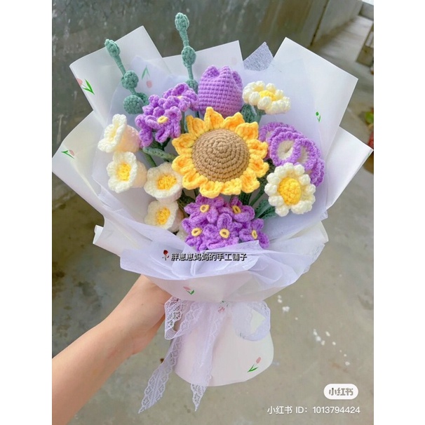 Bó hoa len handmade P2