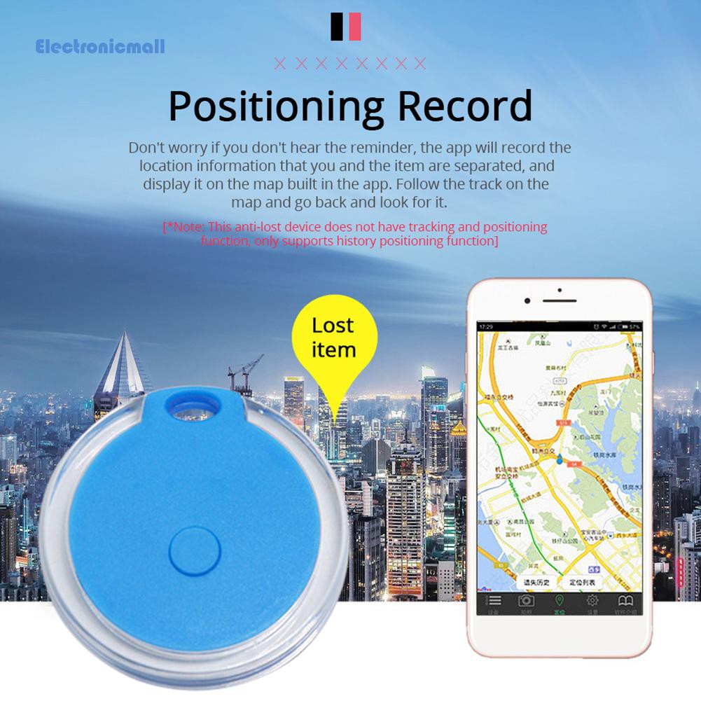 ElectronicMall01 4pcs Bluetooth Tracker Round Key Finder Item Locator for Key Wallet Pet Kid