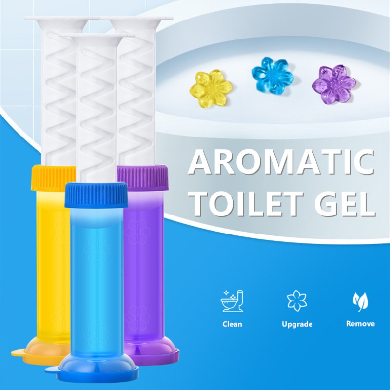 Gel khử mùi bồn cầu diệt khuẩn toilet gel dính bồn cầu dạng thạch hình bông hoa với 6 mùi thơm cho nhà vệ sinh