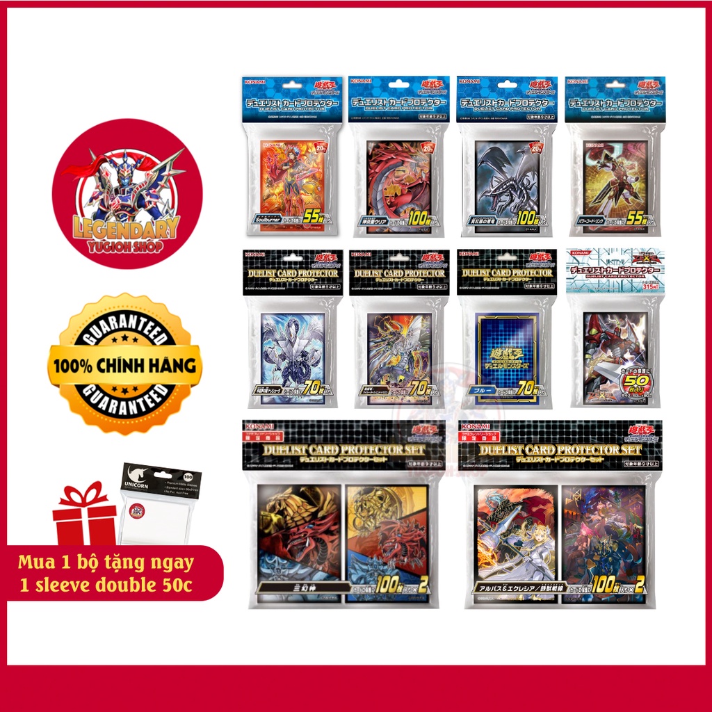 Bộ Sưu Tập Sleeve Yugioh Đỉnh Của Chóp -  Bọc Bài Yugioh Chính Hãng Kích Thước 6.2 x 8.9 cm