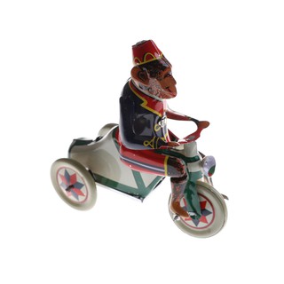 SUN11❤❤ 1PC Wind Up Toy Collectible Retro Clockwork Tin Toys Monkey Ridi